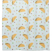 タコスのパターンに飢えている シャワーカーテン (正面)