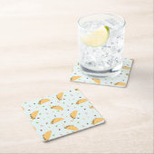 タコスのパターンに飢えている スクエアペーパーコースター (インサイチュ)