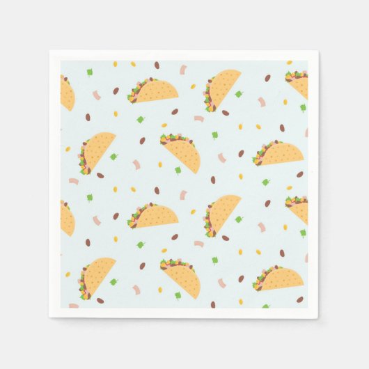 タコスのパターンに飢えている スタンダードカクテルナプキン (正面)