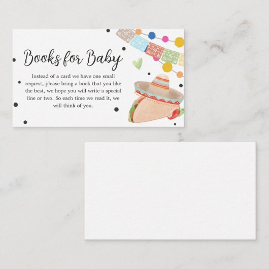 タコスのベビーサボテンの赤ちゃんシャワーブックのベビー エンクロージャーカード (正面/裏面)