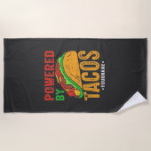 タコスのメキシコ料理好きで動く ビーチタオル (正面)