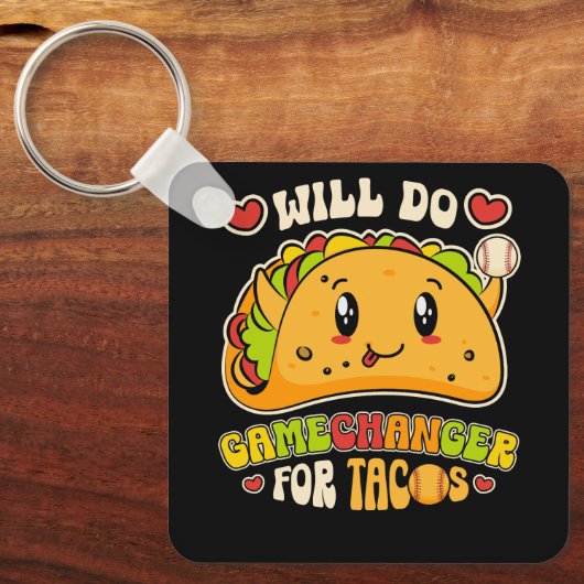 タコスのメキシコ料理Tにおもしろいゲーマーハンガーをする キーホルダー (正面)