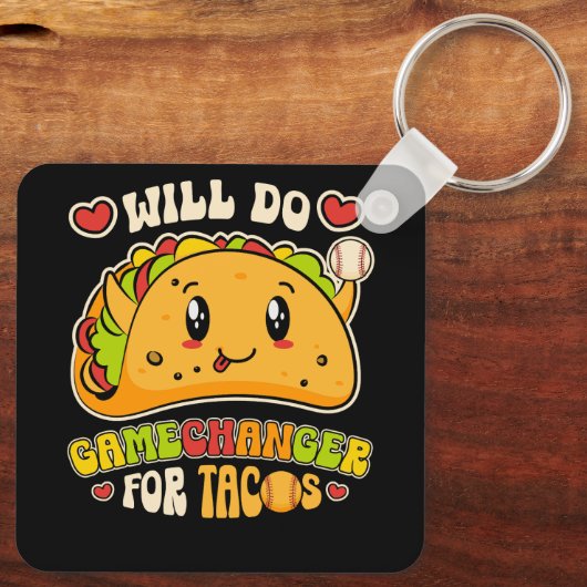 タコスのメキシコ料理Tにおもしろいゲーマーハンガーをする キーホルダー (裏面)