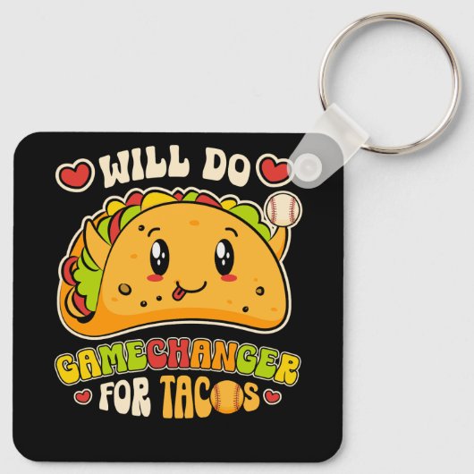 タコスのメキシコ料理Tにおもしろいゲーマーハンガーをする キーホルダー (裏面)