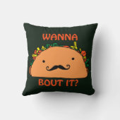 タコスの一続きにそれが枕ユーモアの食糧ほしいと思って下さい クッション (裏面)