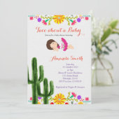 タコスの一続きの女の赤ちゃんのサボテンのベビーシャワーの招待 招待状 (スタンド正面)