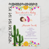 タコスの一続きの女の赤ちゃんのサボテンのベビーシャワーの招待 招待状 (正面/裏面)