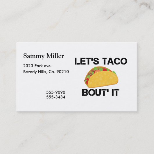 タコスの一続きはそれ 名刺 (正面)