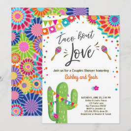 タコスの一続き愛フェスタのカップルのシャワーの招待 招待状