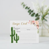 タコスの一続き愛ブライダルシャワーのレシピカード 招待状 (スタンド正面)