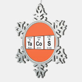 タコスの周期表 スノーフレークピューターオーナメント (右)