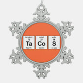 タコスの周期表 スノーフレークピューターオーナメント (正面)