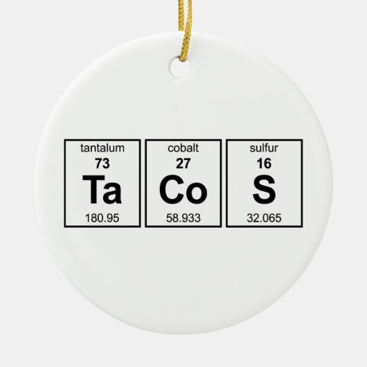 タコスの周期表 セラミックオーナメント (正面)