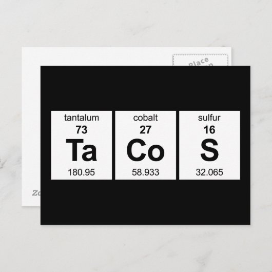 タコスの周期表 ポストカード (正面/裏面)