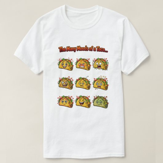 タコスの多彩な表情Tシャツ Tシャツ (デザイン正面)
