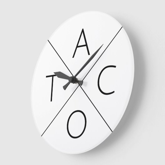 タコスの時間(改築物件、Wacoの演劇)おもしろいの単語の芸術 ラージ壁時計 (傾斜)