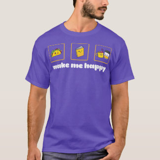 タコスの本とコーヒー私を幸せなかわいいスタイル Tシャツ