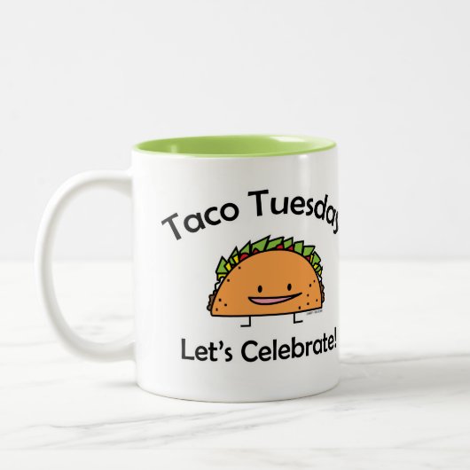 タコスの火曜日の貝のチーズメキシコ人の食糧 ツートーンマグカップ (左)