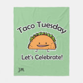 タコスの火曜日の貝のチーズメキシコ人の食糧 フリースブランケット (正面)