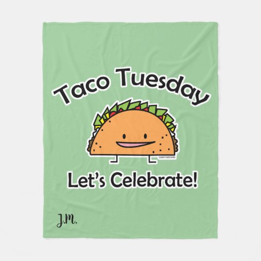 タコスの火曜日の貝のチーズメキシコ人の食糧 フリースブランケット (正面)