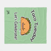 タコスの火曜日の貝のチーズメキシコ人の食糧 フリースブランケット (正面(横))