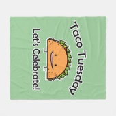 タコスの火曜日の貝のチーズメキシコ人の食糧 フリースブランケット (正面(横))