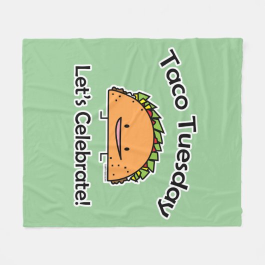 タコスの火曜日の貝のチーズメキシコ人の食糧 フリースブランケット (正面(横))