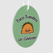 タコスの火曜日の貝のチーズメキシコ食糧トーティーヤ オーナメント (正面)