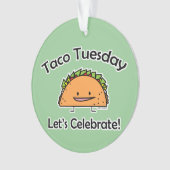 タコスの火曜日の貝のチーズメキシコ食糧トーティーヤ オーナメント (正面)
