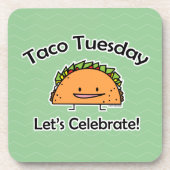 タコスの火曜日の貝のチーズメキシコ食糧トーティーヤ コースター (正面)