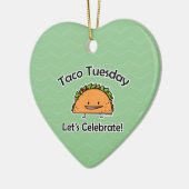 タコスの火曜日の貝のチーズメキシコ食糧トーティーヤ セラミックオーナメント (左)
