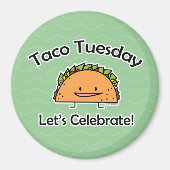 タコスの火曜日の貝のチーズメキシコ食糧トーティーヤ マグネット (正面)