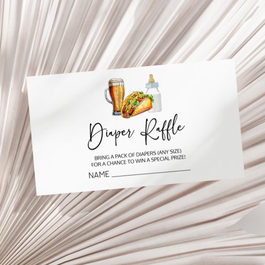 タコスはオムツと赤ちゃんシャワーおむつラッフル エンクロージャーカード