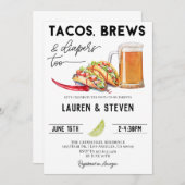 タコスはオムツを赤ちゃんシャワーに作る 招待状 (正面/裏面)