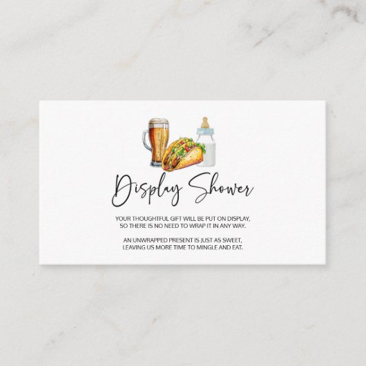 タコスはオムツを赤ちゃんシャワー表示シャワー エンクロージャーカード (正面)