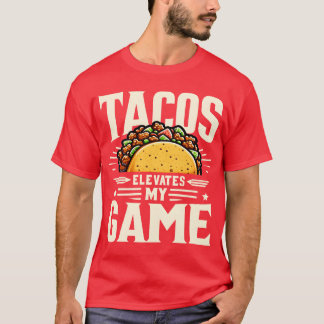 タコスは僕のゲームを高める レトロな友達 Tシャツ