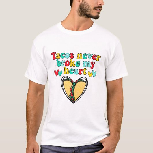 タコスは私のハートメキシコ料理のタコス愛好家 Tシャツ (正面)