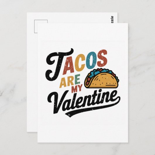 タコスは私のバレンタおもしろいイン ポストカード (正面/裏面)