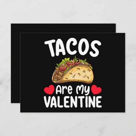 タコスは私のバレンタインデーの食べ物おもしろい愛好家である ポストカード (正面/裏面)