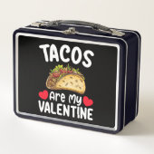 タコスは私のバレンタインデーの食べ物おもしろい愛好家である メタルランチボックス (正面)