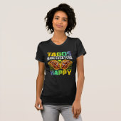 タコスは誰もが幸せになるデザイン タコス好きに Tシャツ (正面フル)