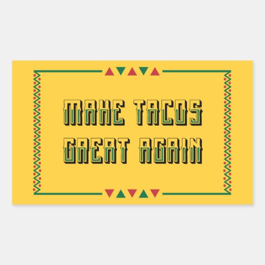 タコスを再素晴らし作する 長方形シール (正面)