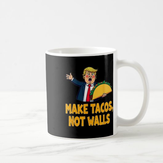 タコスを壁でないおもしろいにするTrump Taco Tuesday Tee コーヒーマグカップ (右)