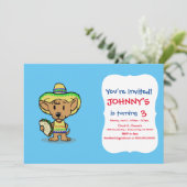 タコスを持つメキシコ犬 |背景色を選択 招待状 (スタンド正面)