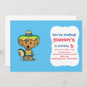 タコスを持つメキシコ犬 |背景色を選択 招待状 (正面/裏面)