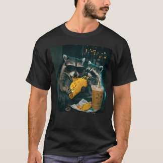 タコスを食べる面白いアライグマ シンコデマヨのために Tシャツ