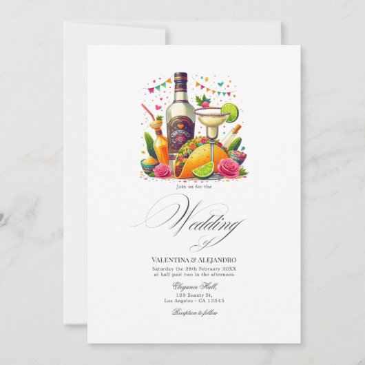 タコスカラフルとテキラフィエスタ結婚ズ 招待状 (正面)