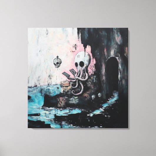 タコスカルタロットOracle Cards Witchy AI Art キャンバスプリント (正面)