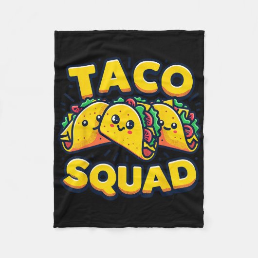 タコスクーおもしろいド可愛いメキシコ料理の恋人 フリースブランケット (正面)