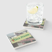 タコスタンドアテネジョージア大理石コースター。 ストーンコースター (横)